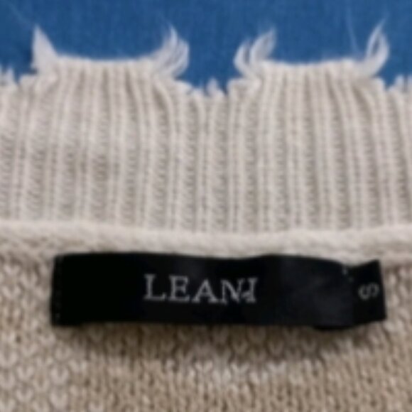 LEAN Leopard Distressed Knit Sweater – LEAN – Size XS - Picture 2 of 7